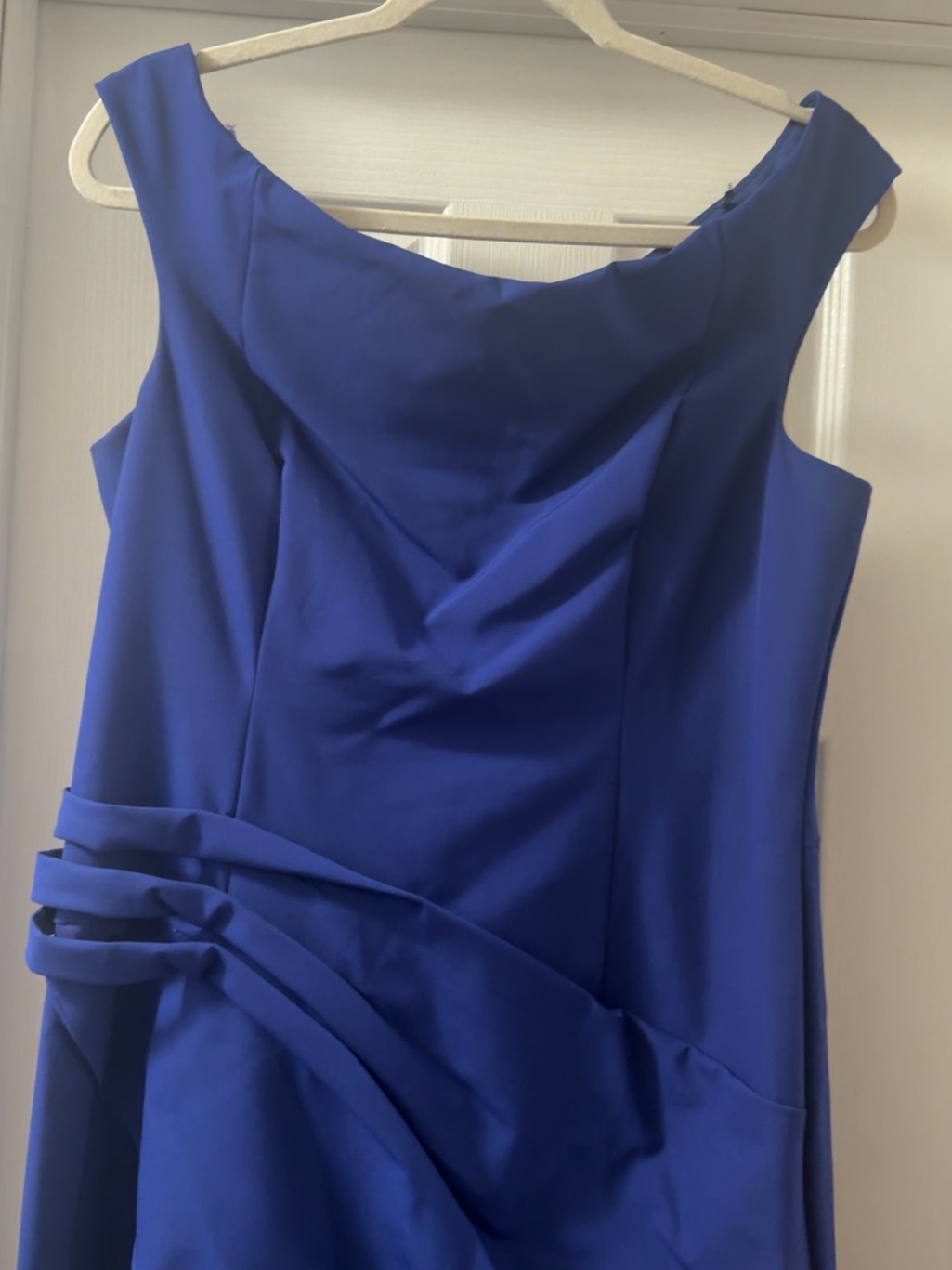 Eliza J Cobalt Blue Sleeveless Cowl-Neck Evening Gown